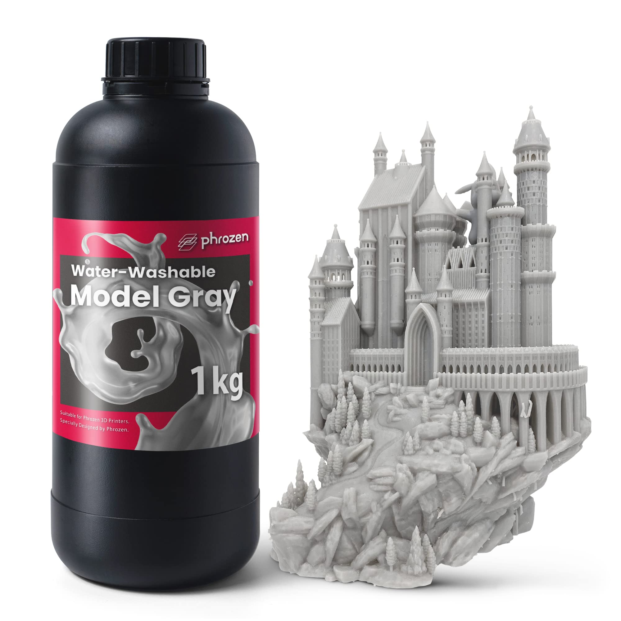 Phrozen Water-Washable 3D Printer Model Resin – 1kg (Grey)