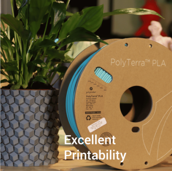 Polymaker Matte PLA Filament 1.75mm Teal, 1.75 PLA 3D Printer Filament 1kg  - PolyTerra 1.75 PLA Filament Matte Teal 3D Printing Filament